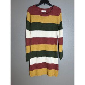 Vermont Medium Warm Striped‎ Sweater Dress By Peach Love California